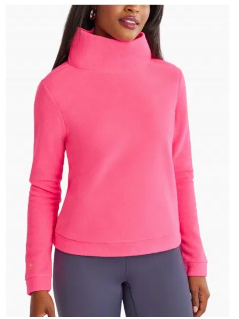 DUDLEY STEPHENS PARK SLOPE TURTLENECK SWEATER IN NEON PINK
